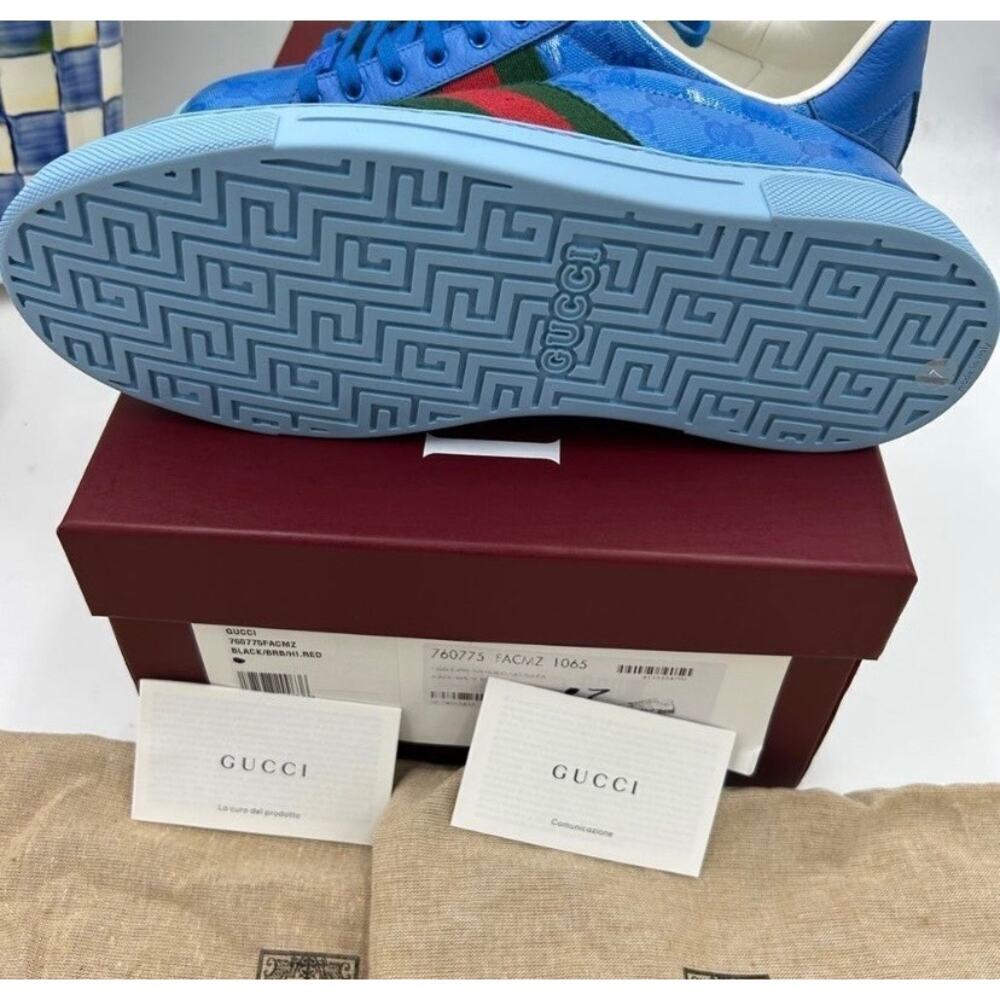 Men's Gucci ace crystal canvas low top sneakers size 7 fits 7.5 US made in Italy - Picture 11 of 14